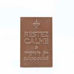 Message « Restez calme & mangez du chocolat »